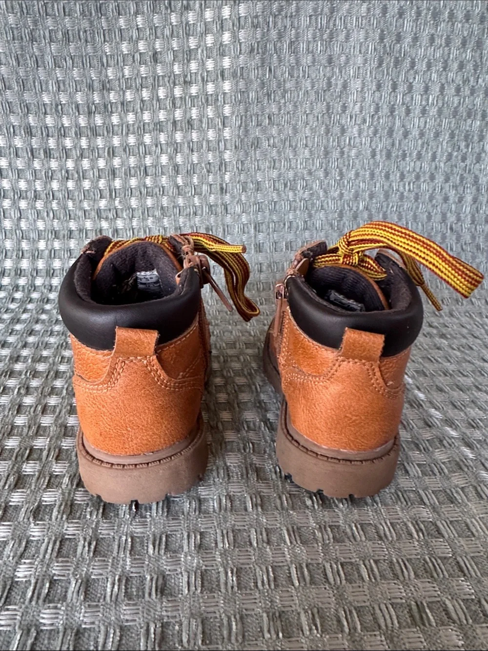 Carter’s Roy Toddler Boys Work Boots Size 5 Tan Brown Faux Leather